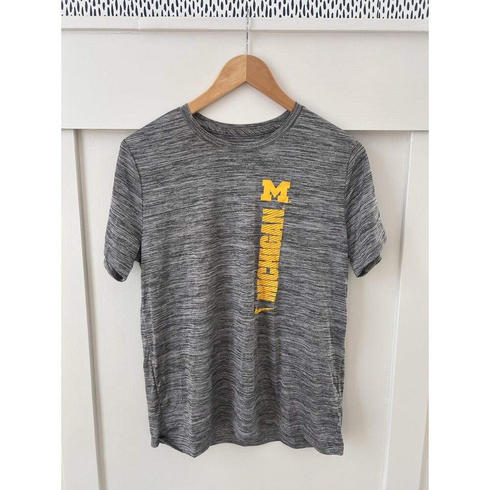 Nike Michigan Wolverines Dri-FIT Gray Yellow Shirt Men's Size M
